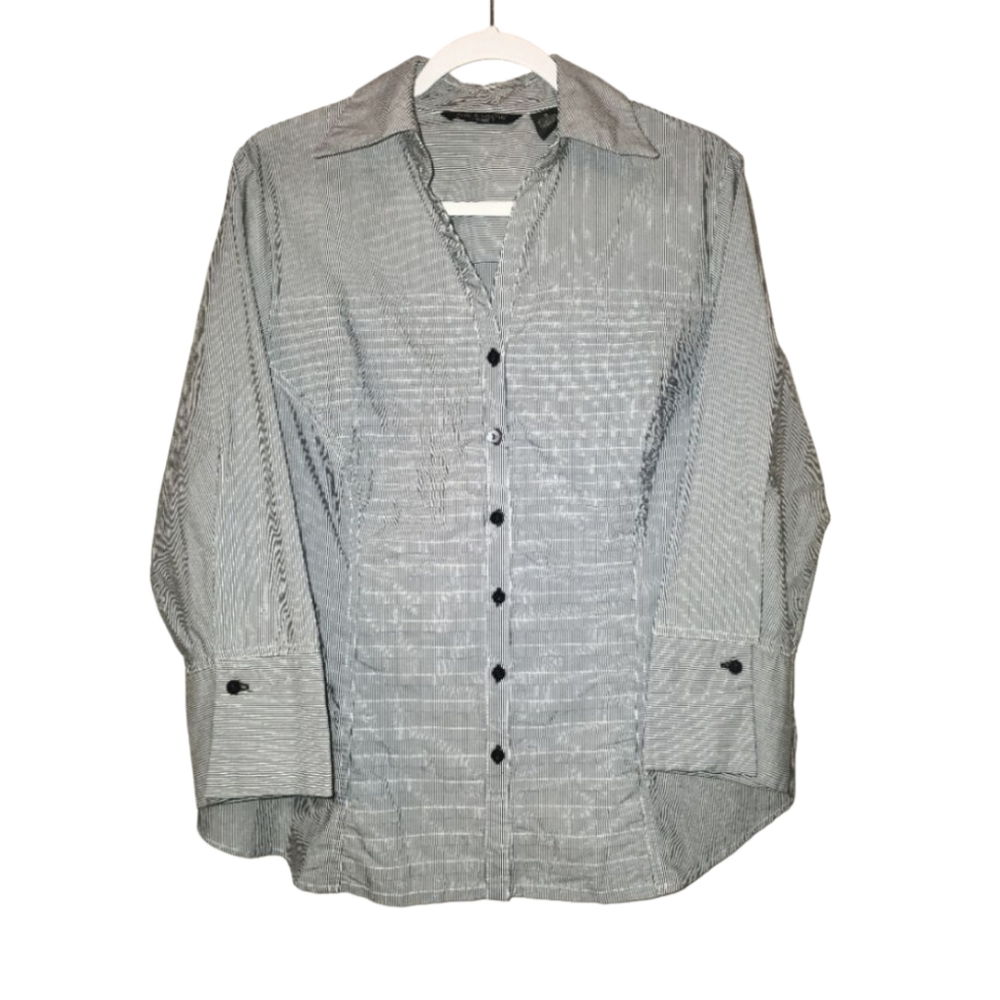 Zac & Rachel Stripe button up collared blouse